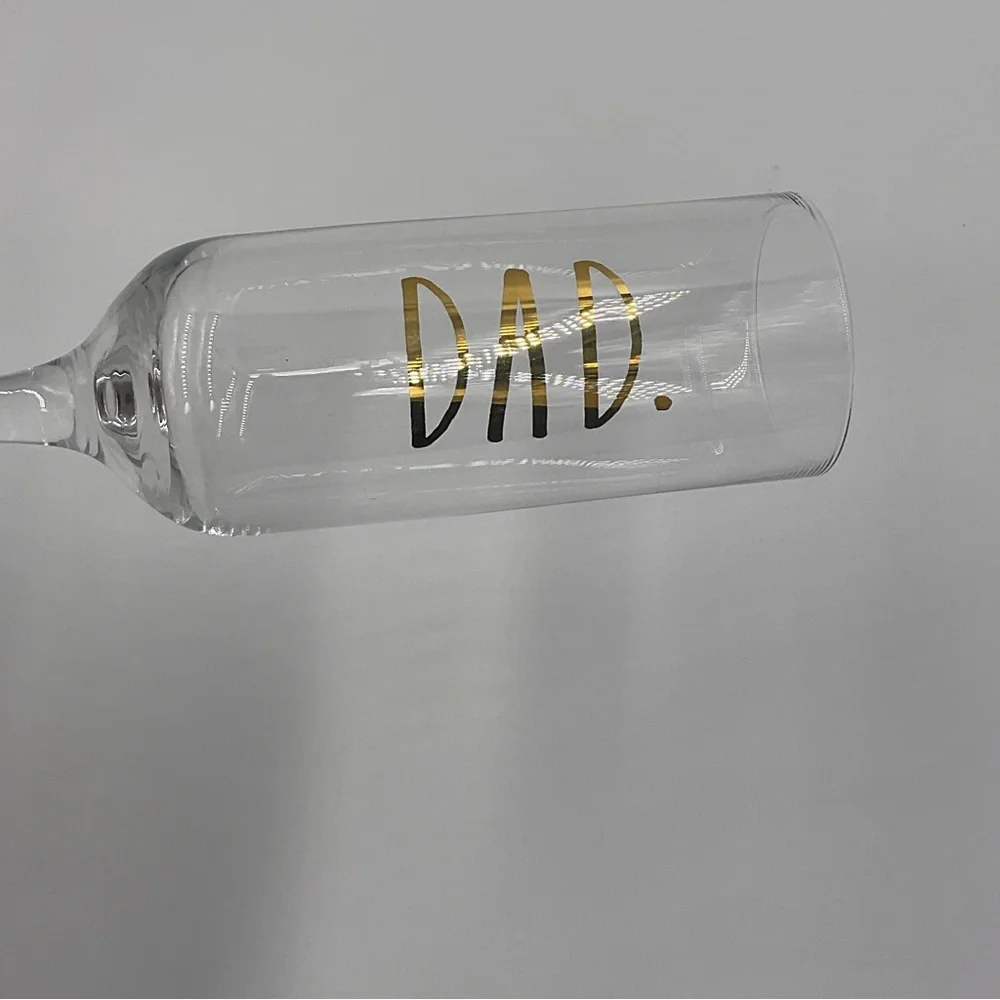 Rae Dunn DAD Pregnancy Announcement Stemmed Champagne Flute Glass Surprise